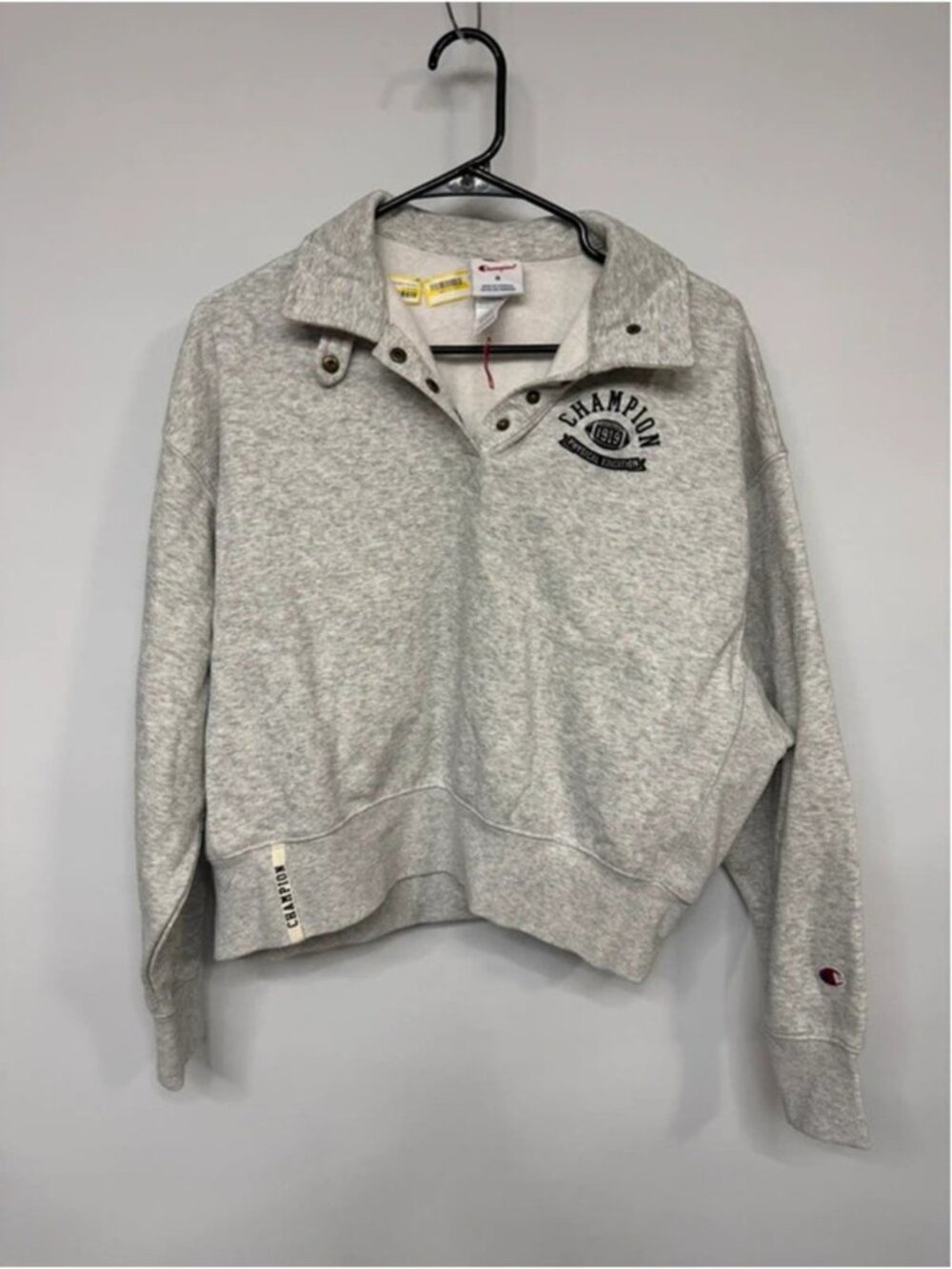Champion Women's Gray Quarter Snap Pullover Sweatshirt Size S
